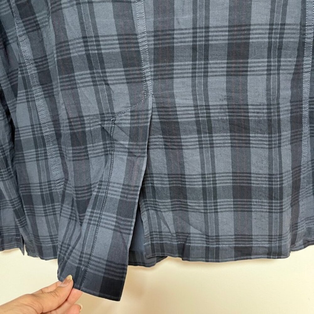Alex Mill Plaid Blazer Jacket L – Navy Gray Cotton Workwear Style - Picture 10 of 10
